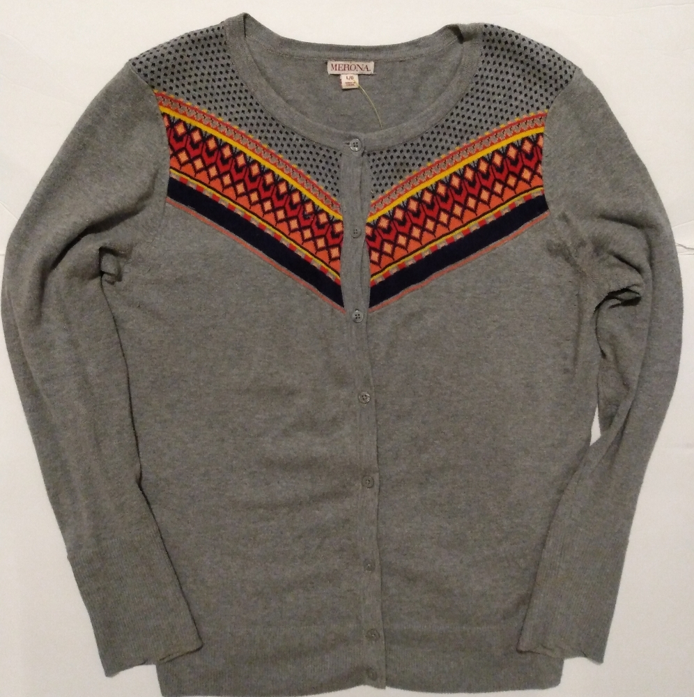 Women's Merona button front cardigan sweater gray